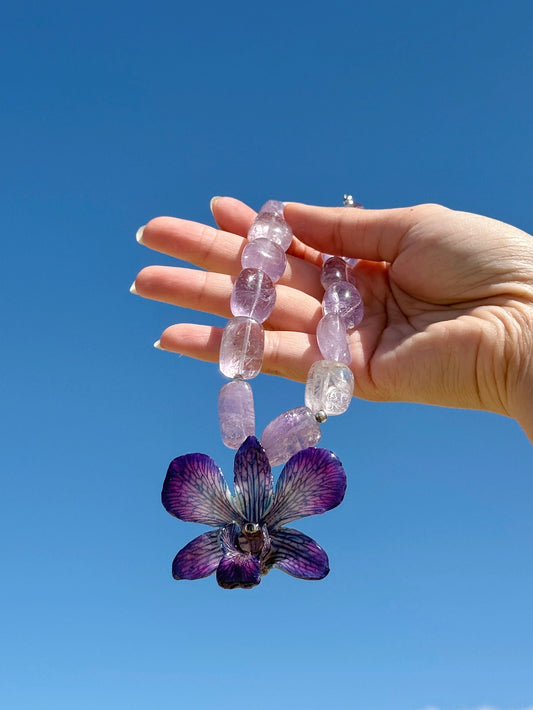 Candy Orchid Necklace (Purple)