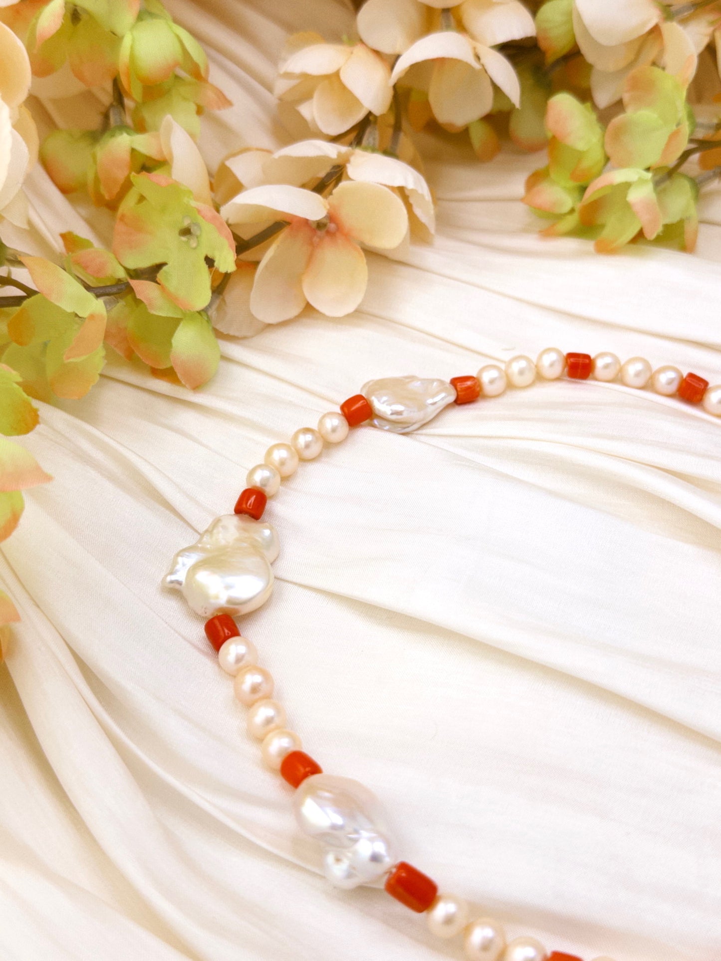 Sunset Coral Drops Necklace
