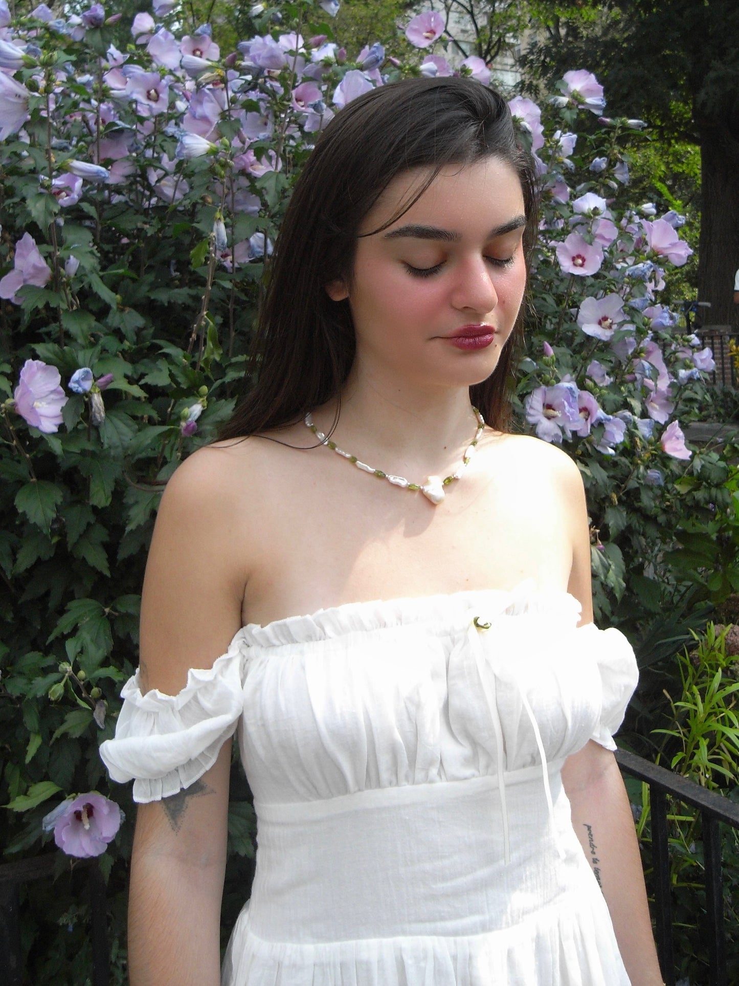 Peridot Baroque Pearl Necklace