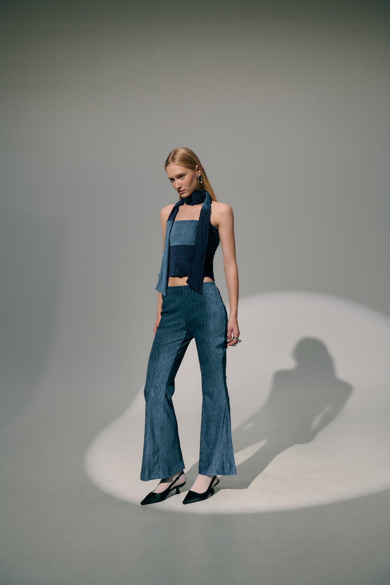 Velvet Flared Pants - Black