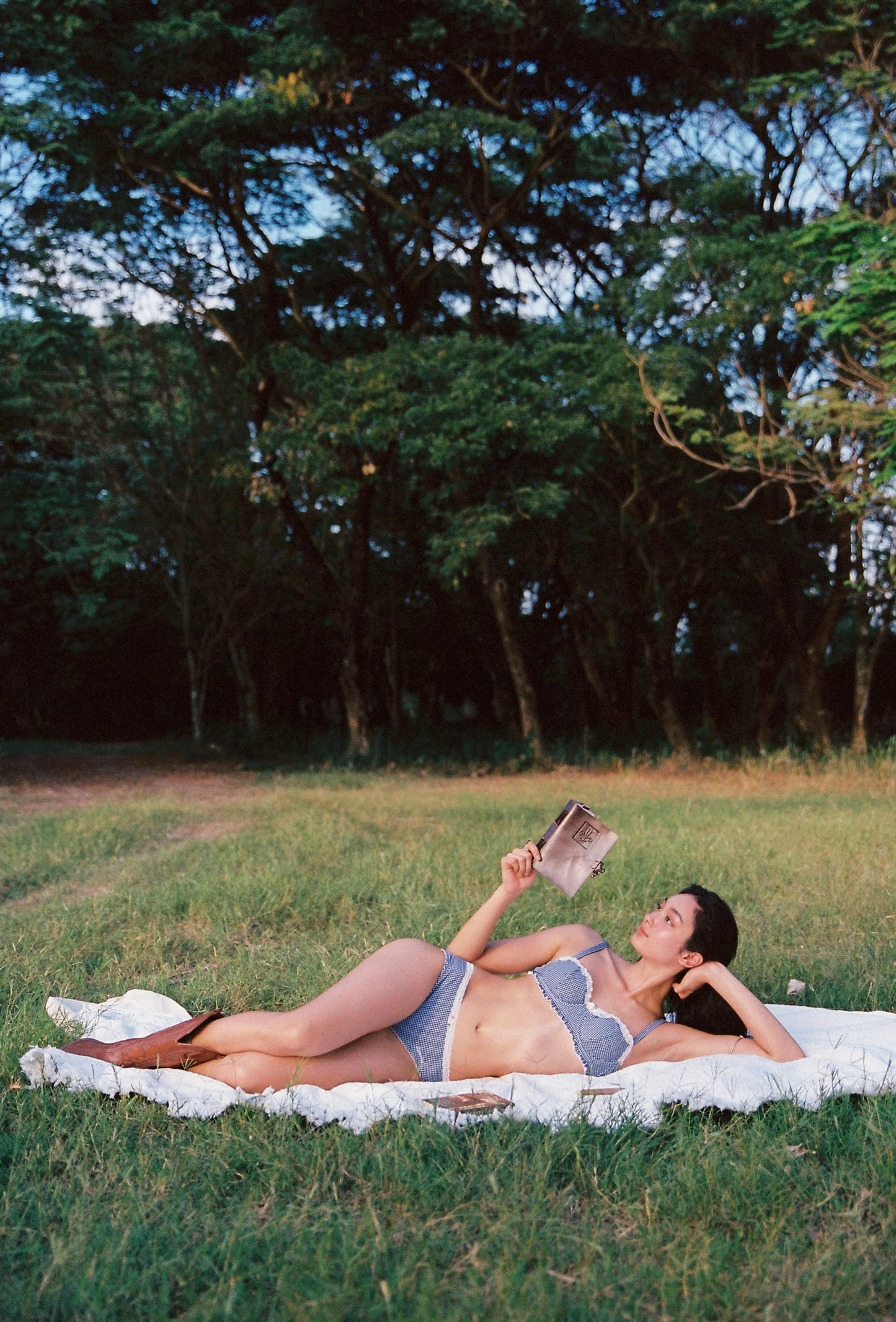 Gingham Bikini Set - Blue