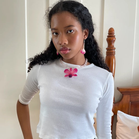 Candy Orchid Necklace (Pink Rose Quartz)