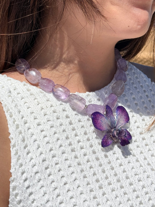 Candy Orchid Necklace (Purple)