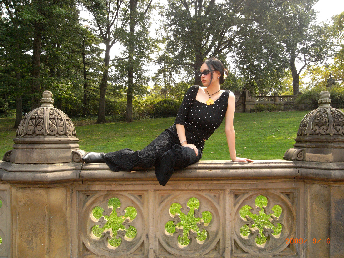 Aiya Dotty One Shoulder Top - Black