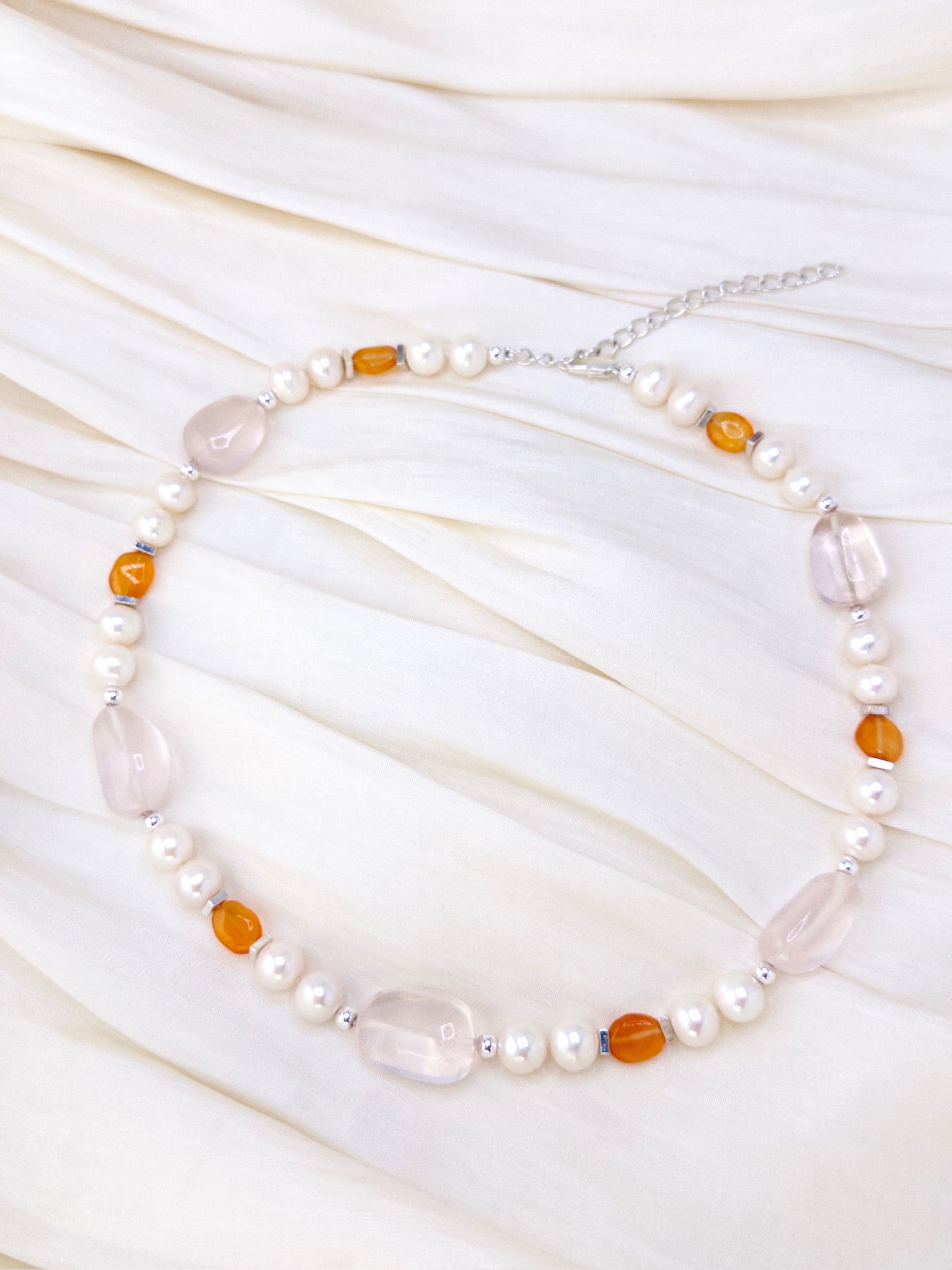 Amethyst & Rose Quartz Bloom Necklace