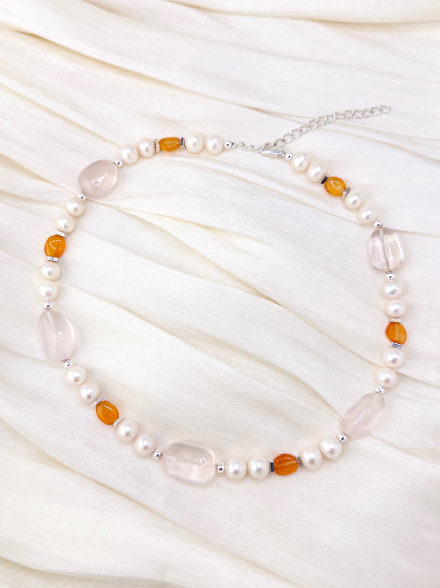 Amethyst & Rose Quartz Bloom Necklace