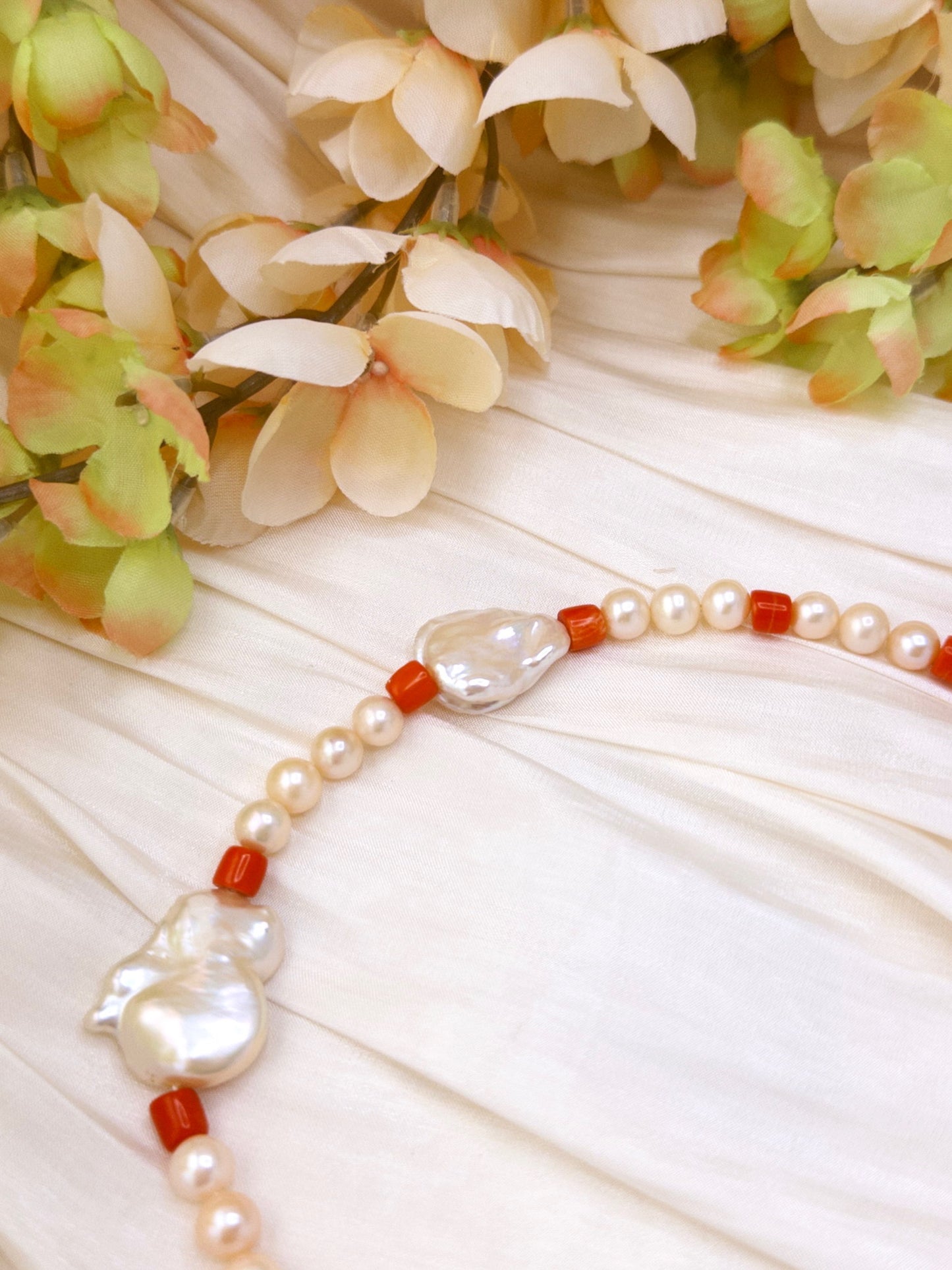 Sunset Coral Drops Necklace