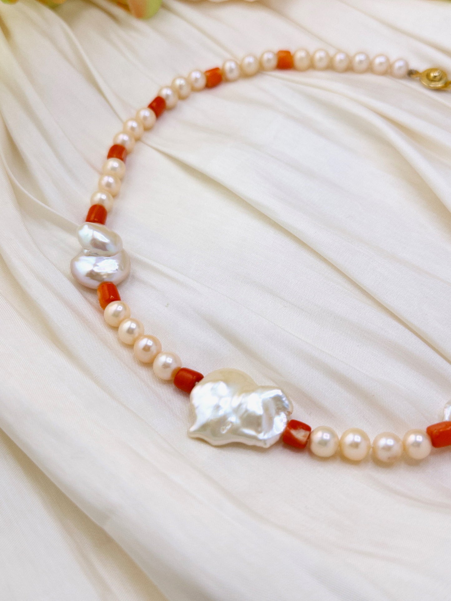 Sunset Coral Drops Necklace