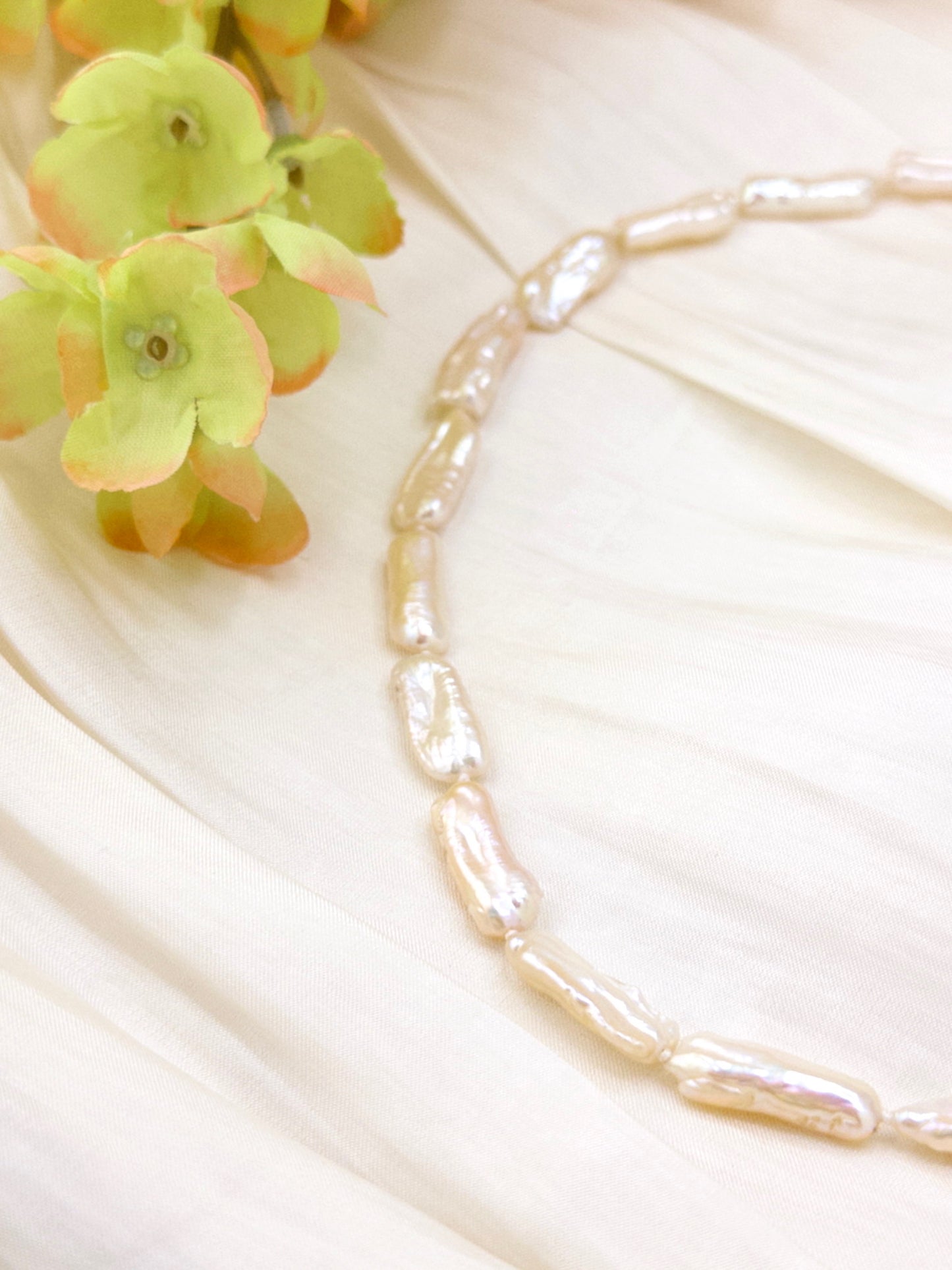Peach Baroque Pearl Necklace