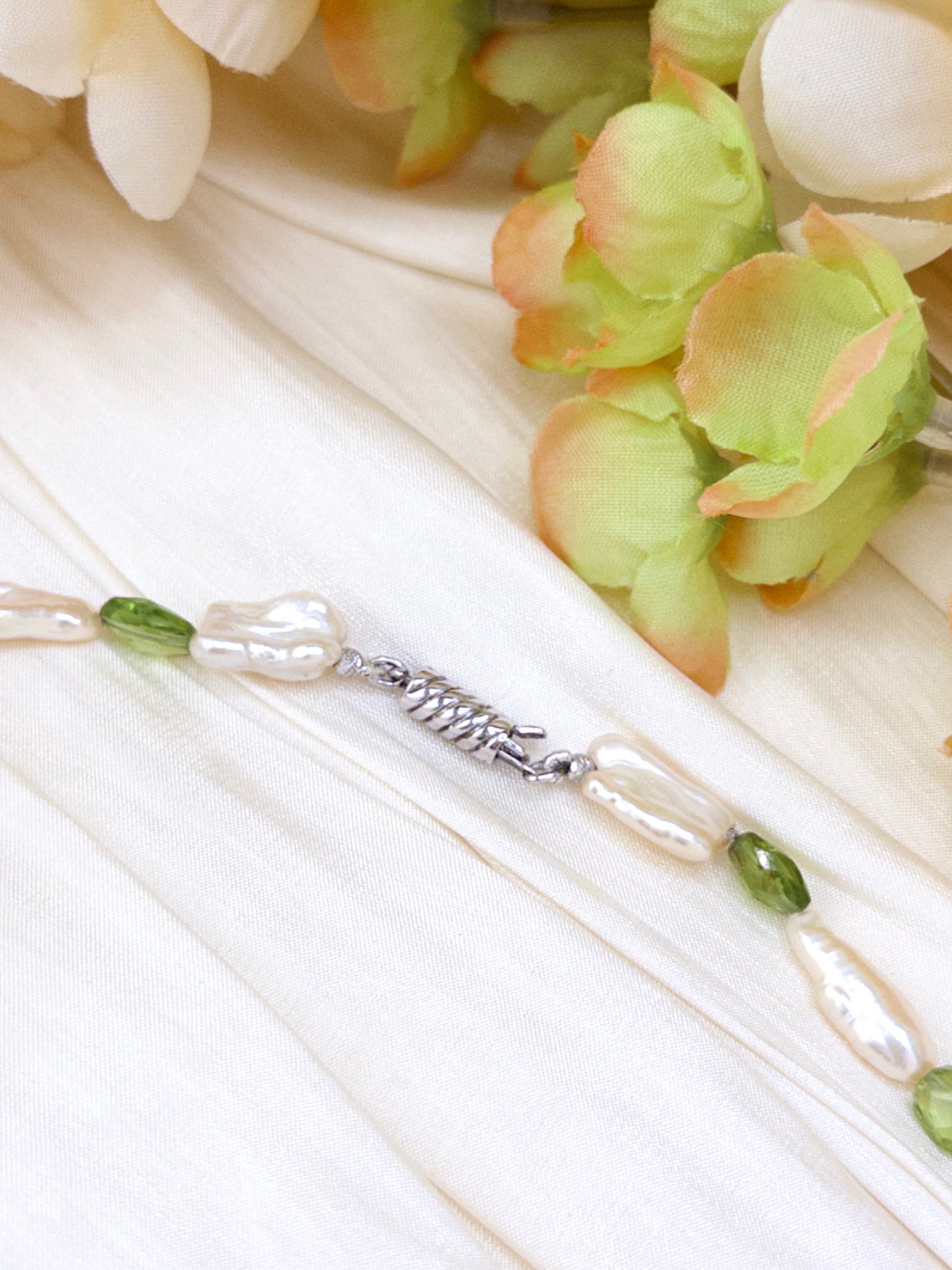 Peridot Baroque Pearl Necklace