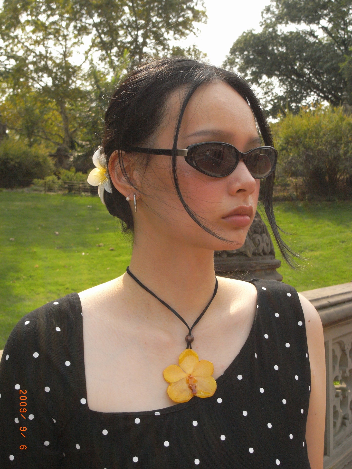 Yellow Vanda Orchid Necklace Set