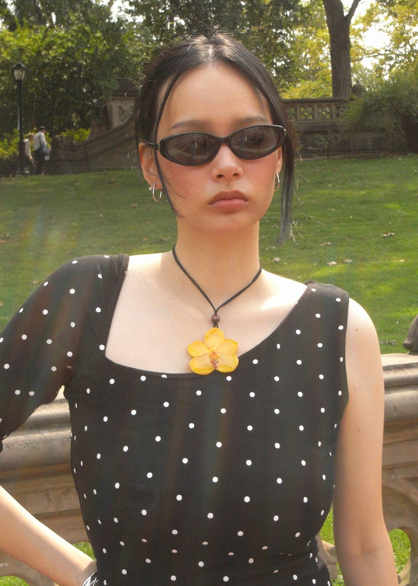 Yellow Vanda Orchid Necklace Set