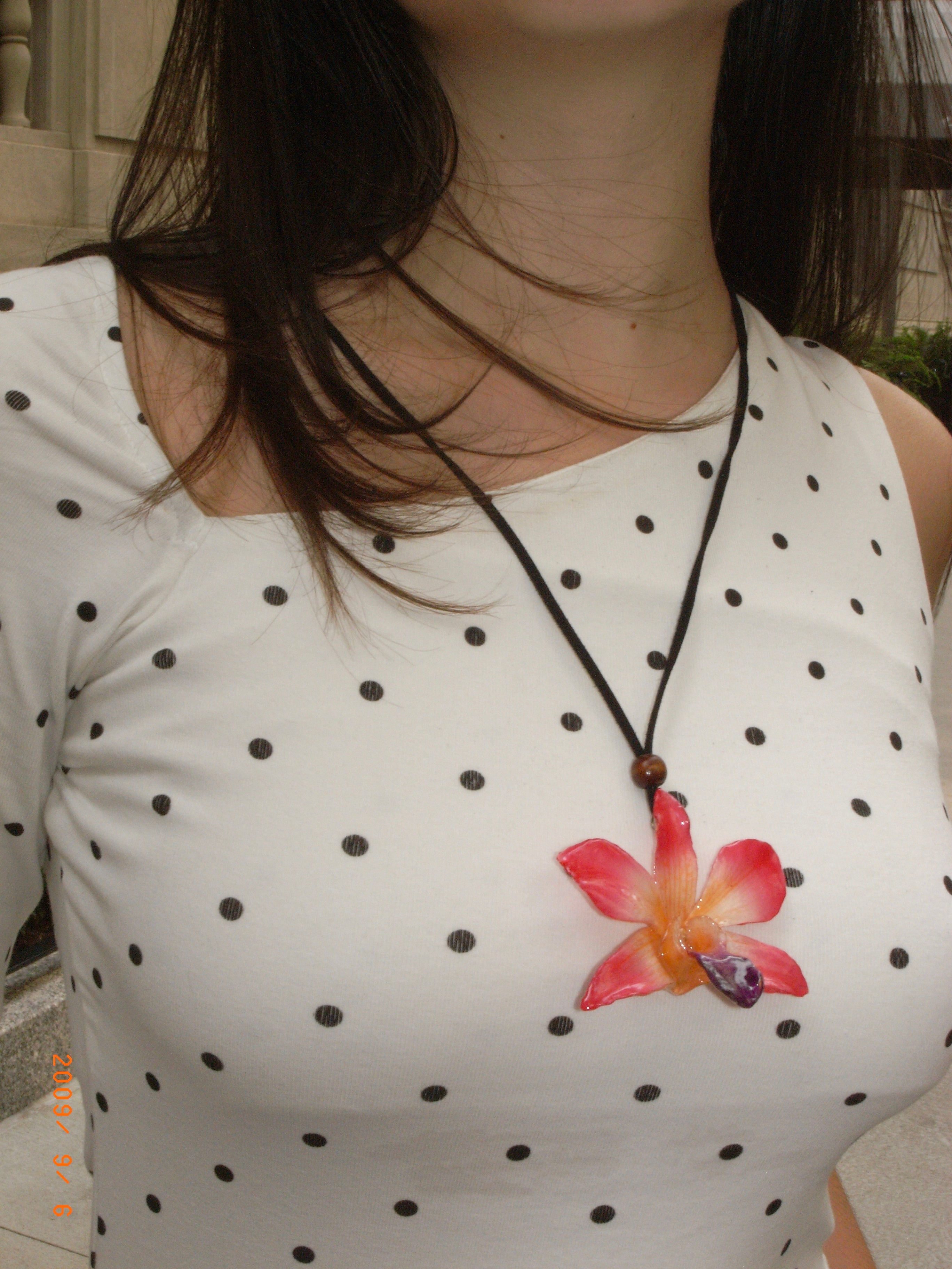 Pink Dendrobium Star Orchid Necklace Set