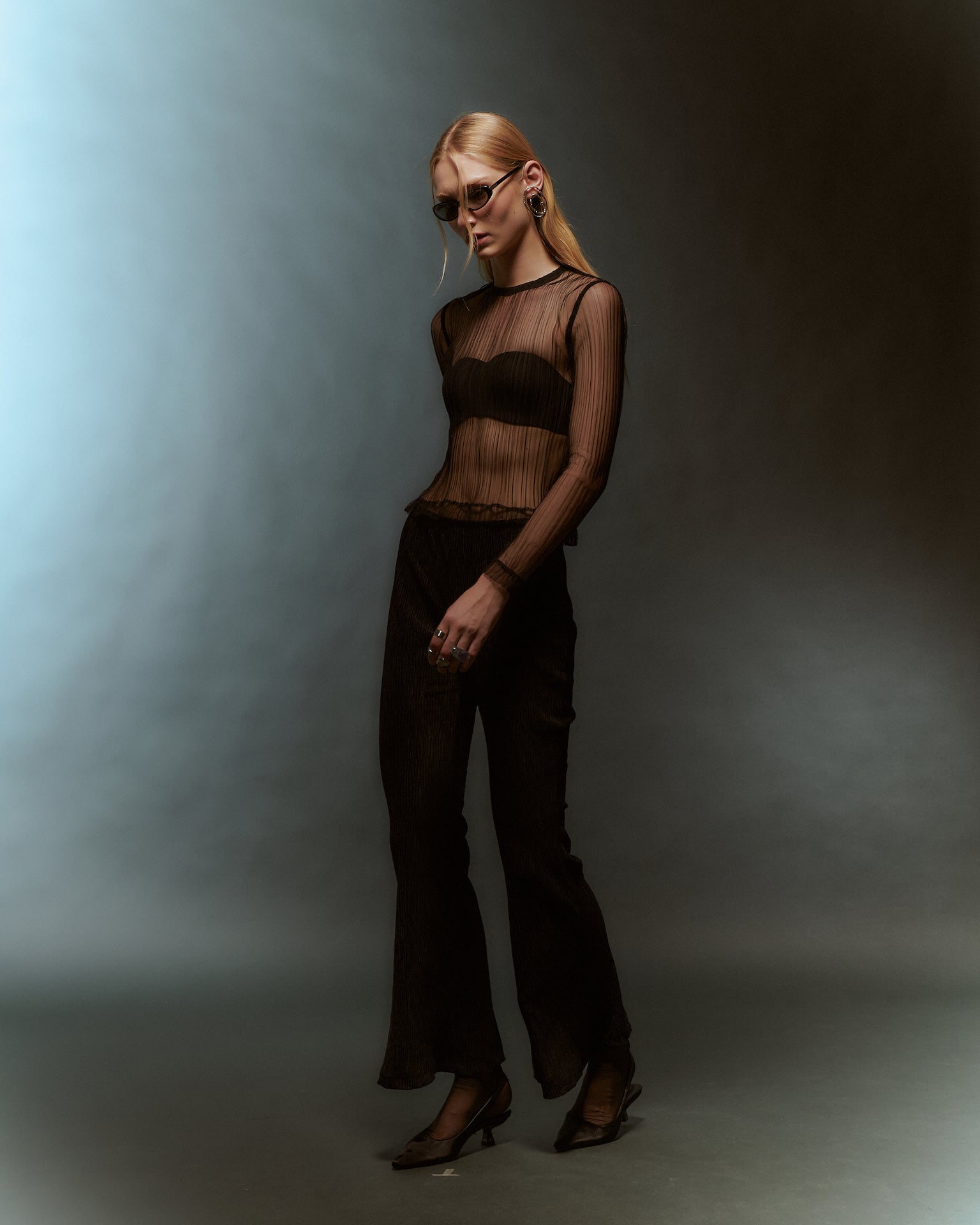 Velvet Flared Pants - Black