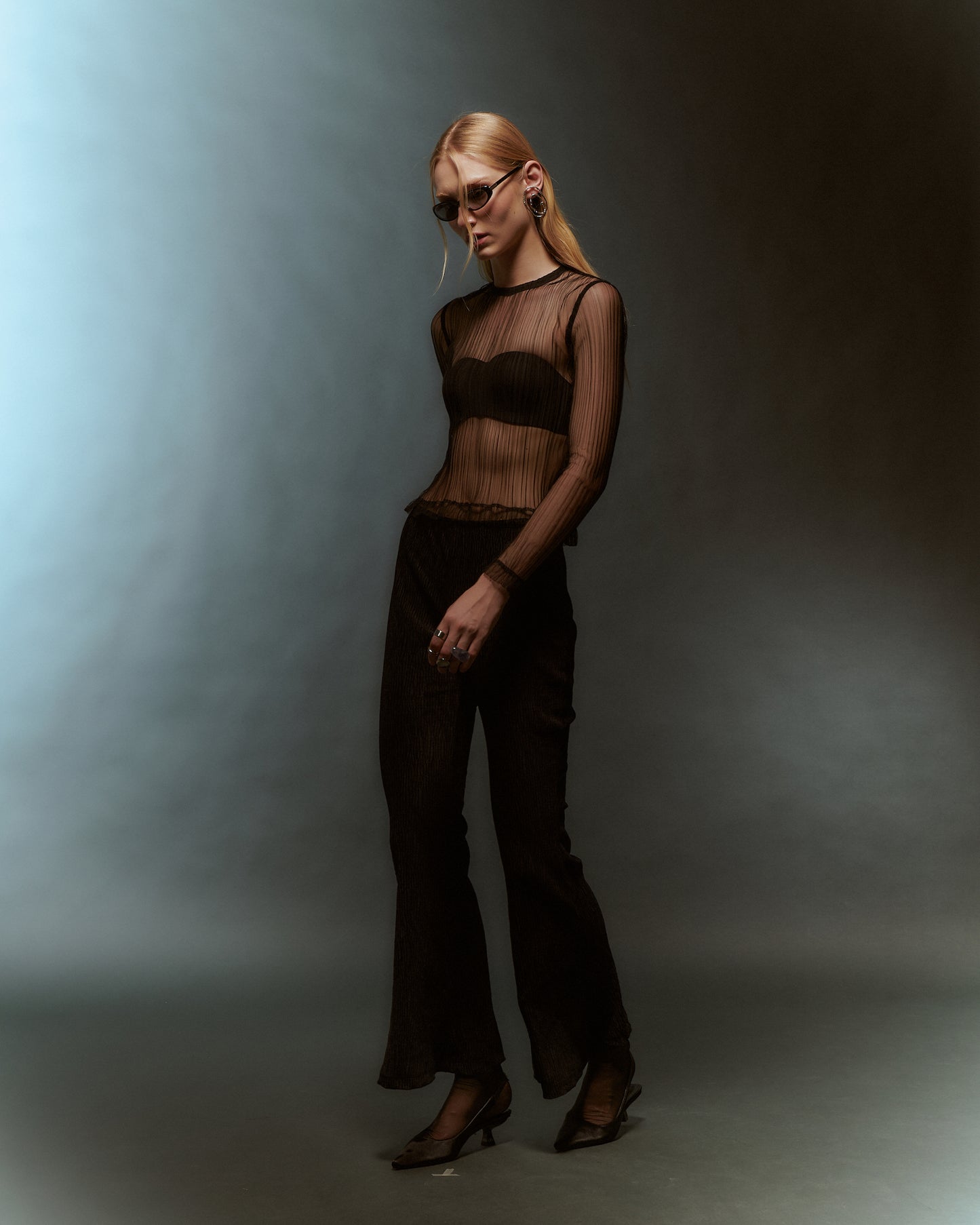 Velvet Flared Pants - Black