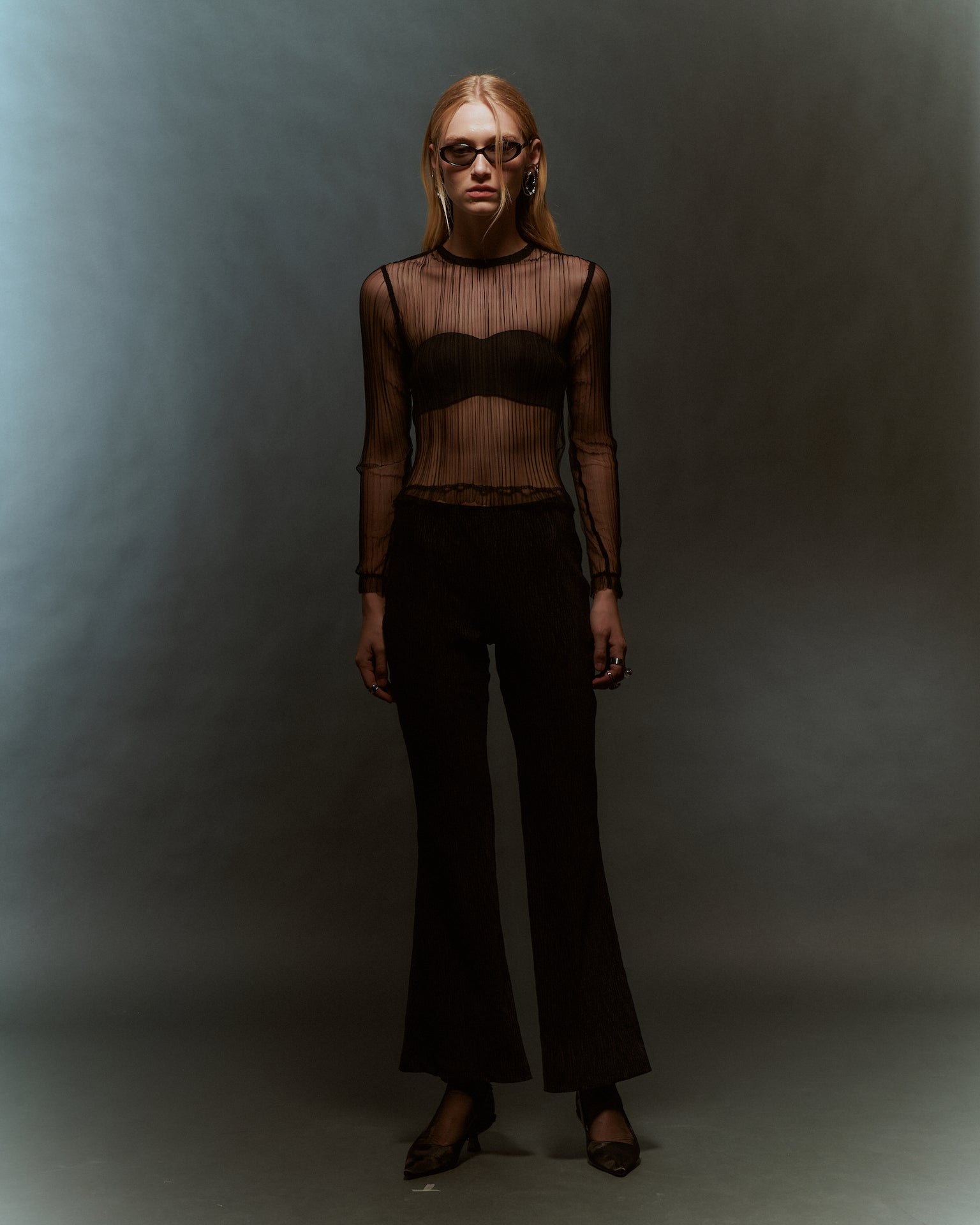 Velvet Flared Pants - Black
