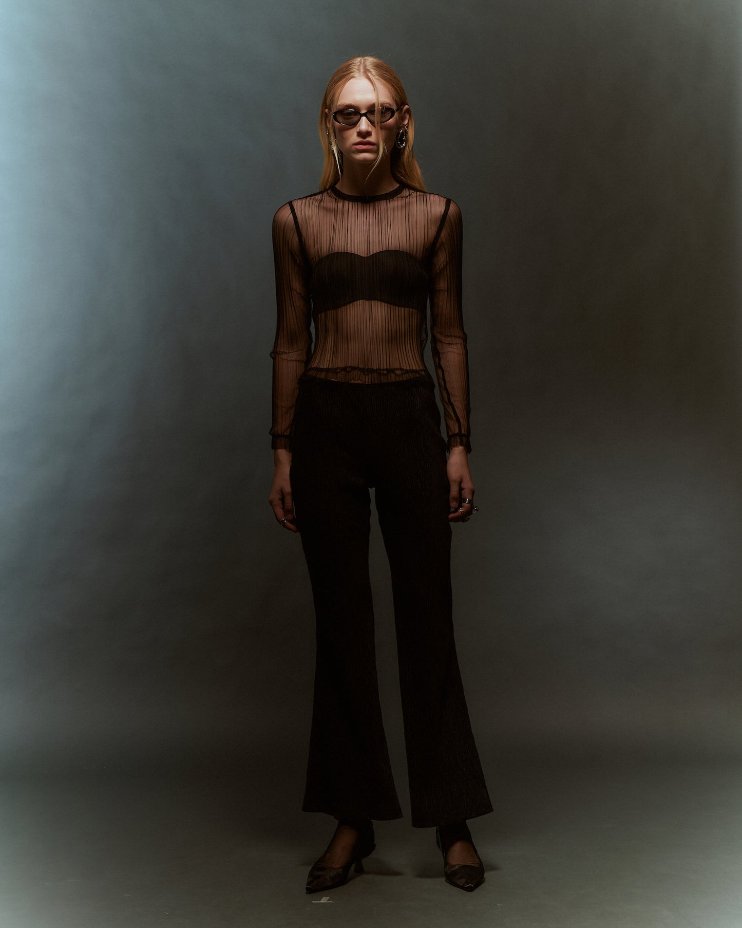 Velvet Flared Pants - Black